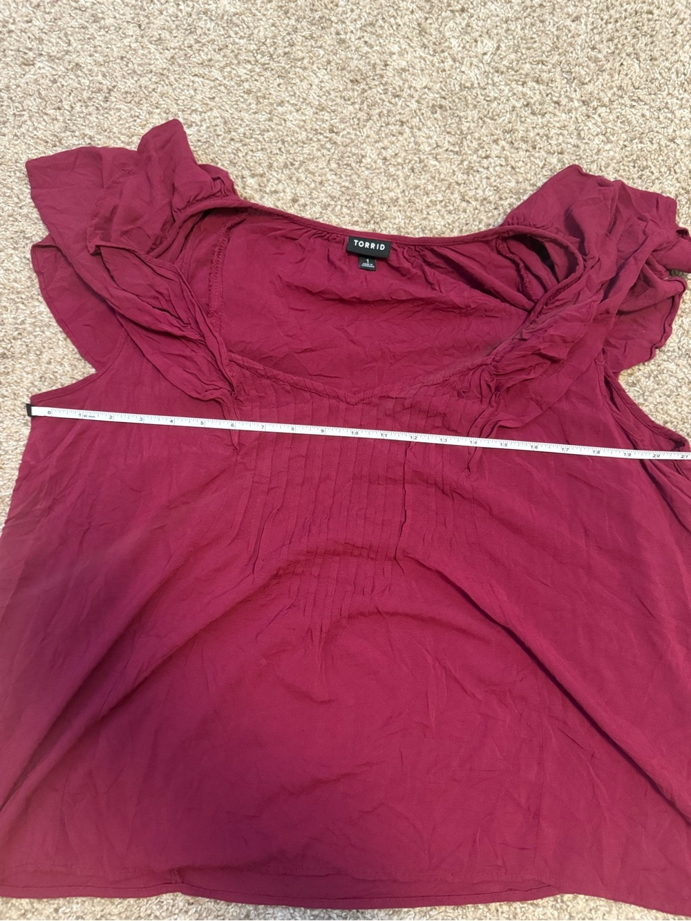Torrid Raspberry Flutter Sleeve Blouse - Picture 4 of 5